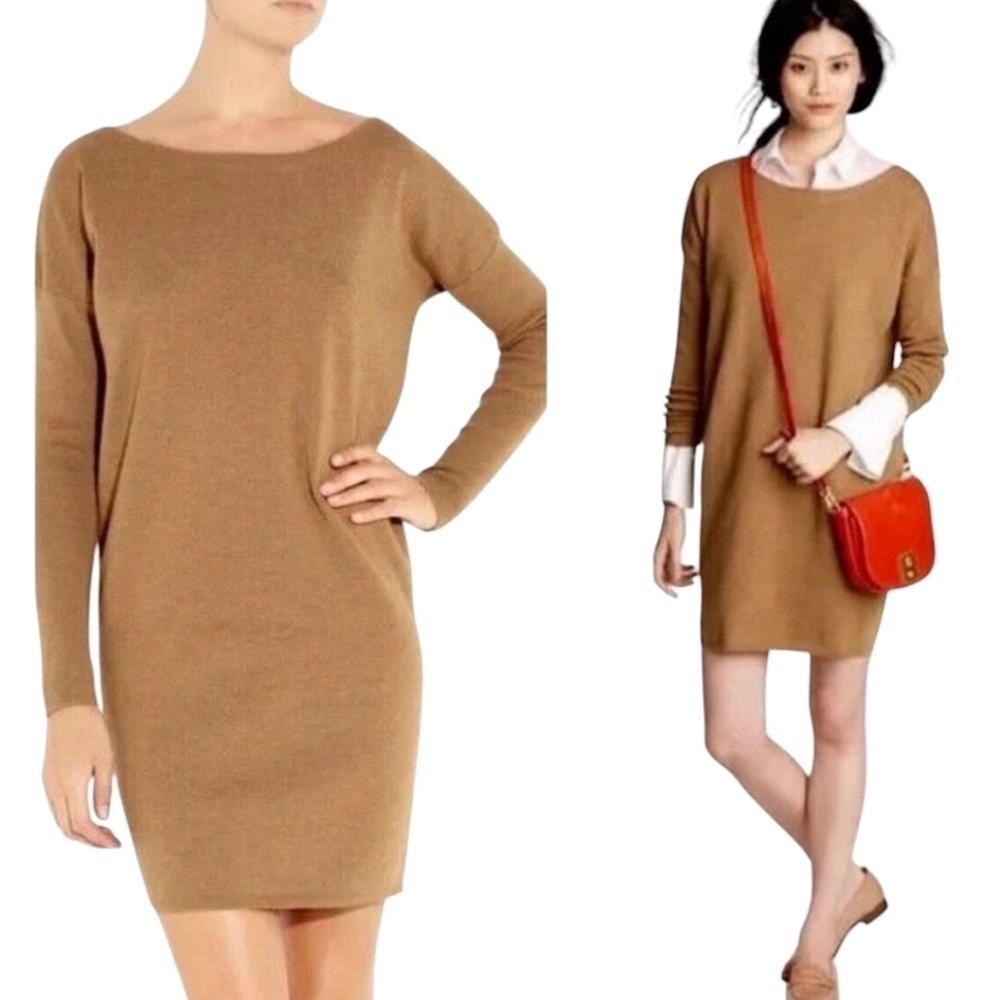 J. Crew Tan Crewneck Sweater Dress Size Medium